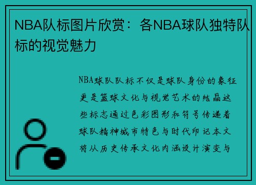 NBA队标图片欣赏：各NBA球队独特队标的视觉魅力